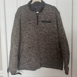 Eddie Bauer Quarter Zip Men's Heathered Large Sweater